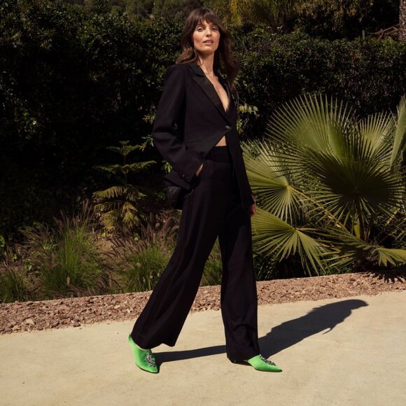 Ether Kelly Green Satin Heels, 30mm with Crystal Embellishments - Picture 3 of 9